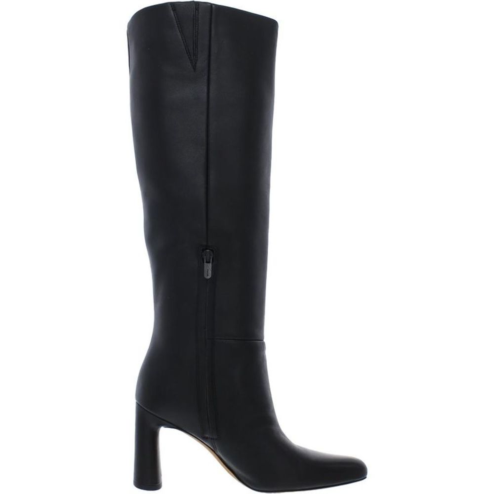 Vince Womens Highland Black Leather Heels Tall Knee-High Boots Shoes New - Picture 2 of 3